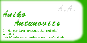 aniko antunovits business card